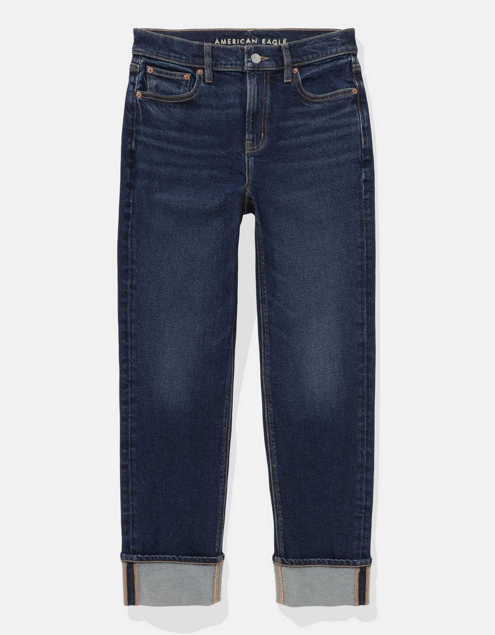 AE Stretch Super High-Waisted Ankle Straight Jean