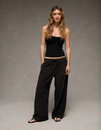 AE Stretch Corduroy Low-Rise Baggy Wide-Leg Pant