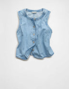 AE High-Neck Denim Vest