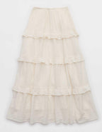 Aerie Ready To Ruffle Tiered Midaxi Skirt