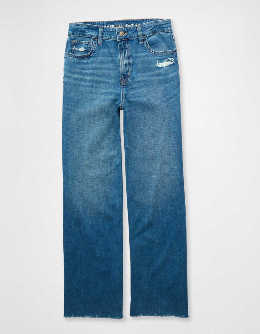AE Dreamy Drapey Stretch Super High-Waisted Baggy Wide-Leg Jean