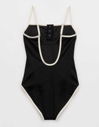 Aerie Shine Henley One Piece Swimsuit