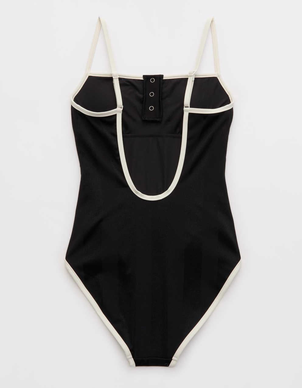 Aerie Shine Henley One Piece Swimsuit