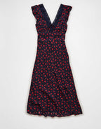 AE Short Sleeve V-Neck Midi Dress