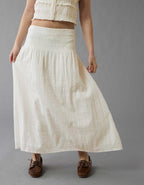 AE High-Waisted Smocked Maxi Skirt
