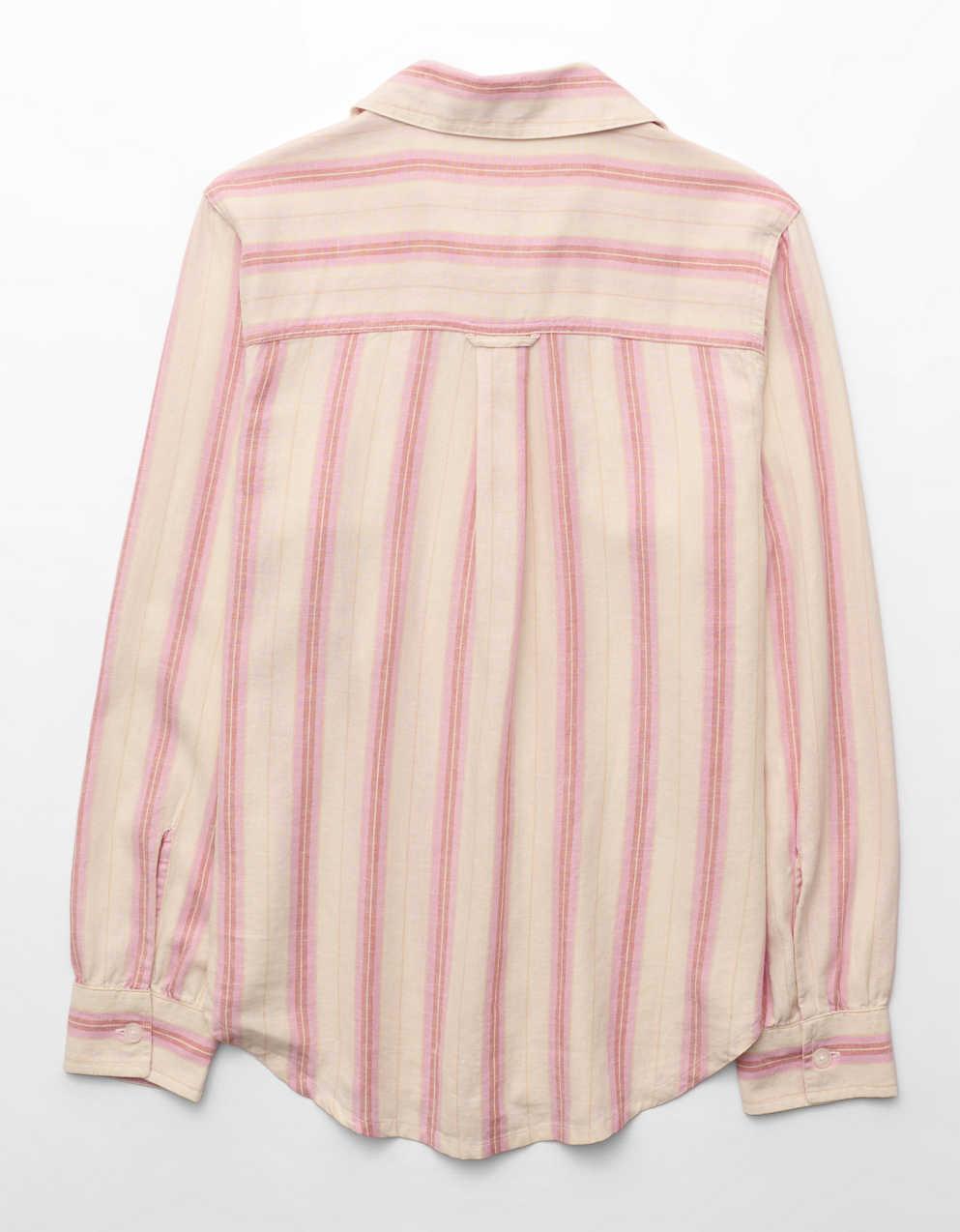 AE Bestie Linen-Blend Button-Up Shirt