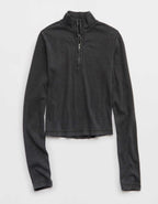 Aerie Long Sleeve Quarter Zip T-Shirt