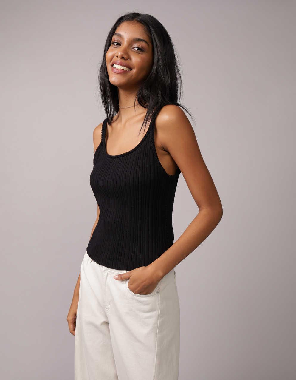 AE Cropped Crochet Tank Top