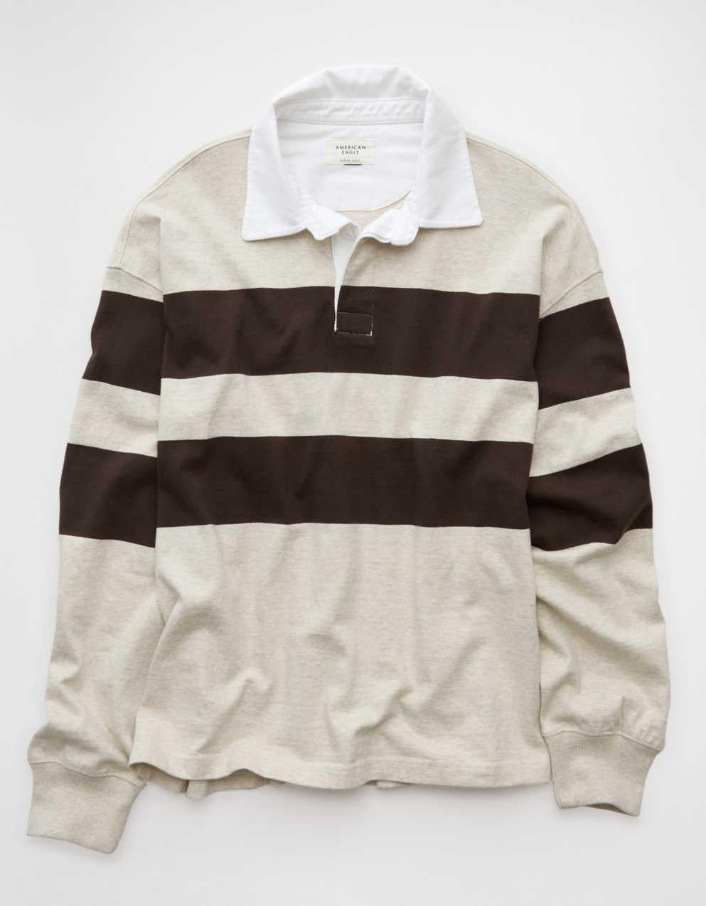 AE Long Sleeve Boxy Rugby Polo Shirt