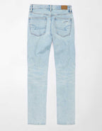 AE Stretch Super High-Waisted Ripped Ankle Straight Jean