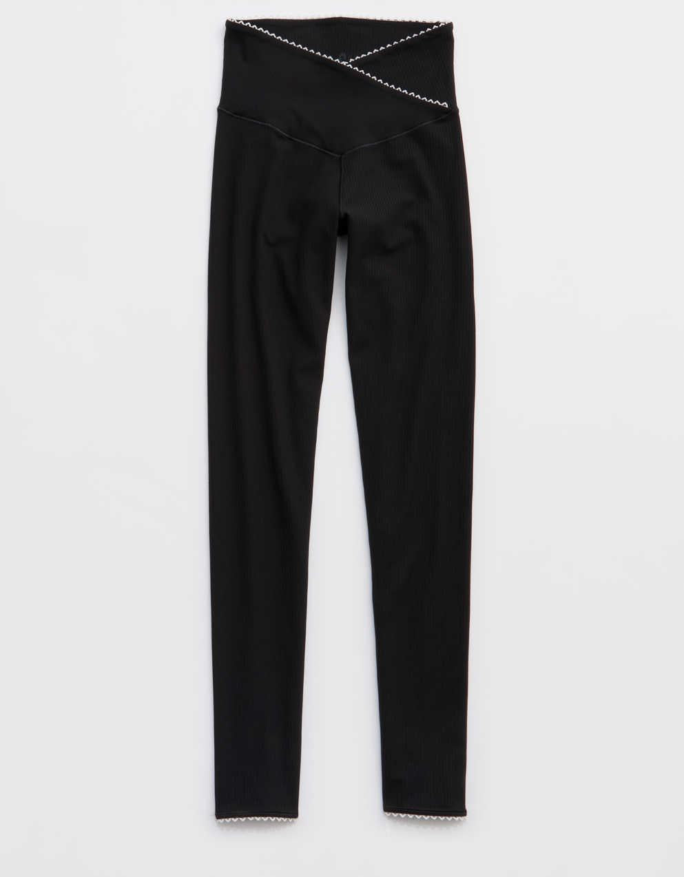 OFFLINE By Aerie Real Me XTRA Ribbed Picot Trim Crossover Legging