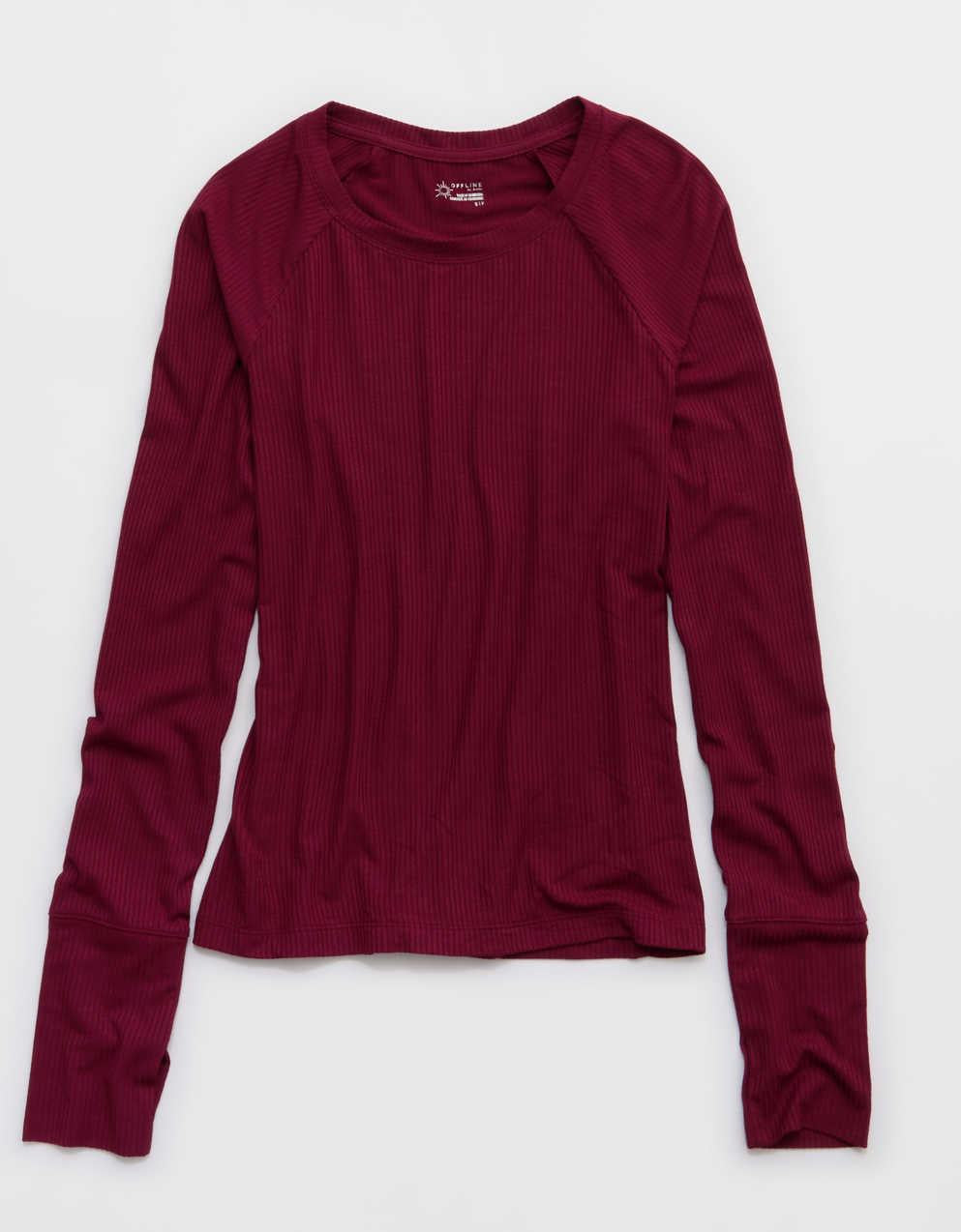 OFFLINE By Aerie Thumbs Up Fitted Ribbed T-Shirt