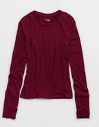OFFLINE By Aerie Thumbs Up Fitted Ribbed T-Shirt