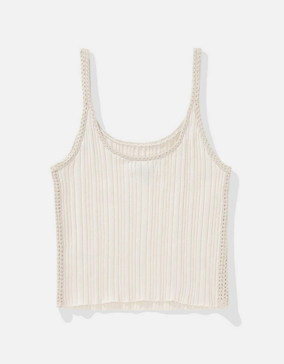 AE Cropped Crochet Tank Top