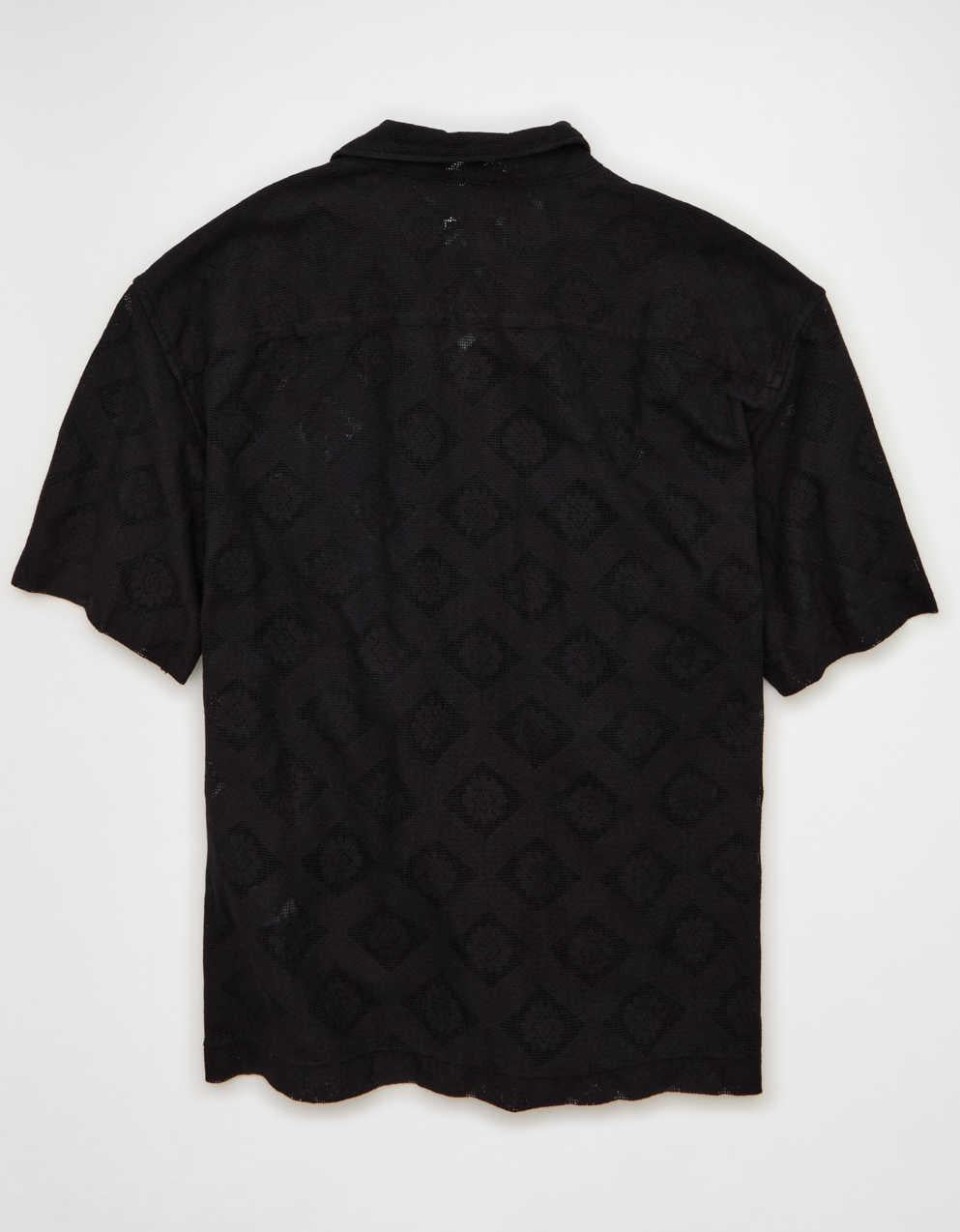AE Relaxed Fit Camp Collar Button-Up Shirt