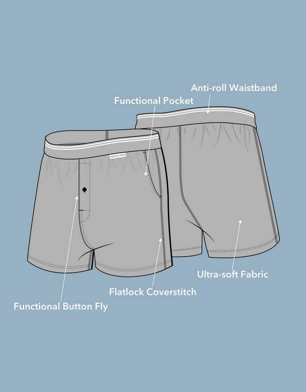 AEO Men's Poplin Classic Pocket Boxer Short
