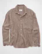 AE Relaxed Fit Linen-Blend Button-Up Shirt