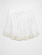 AE High-Waisted Embroidered Eyelet Mini Skirt
