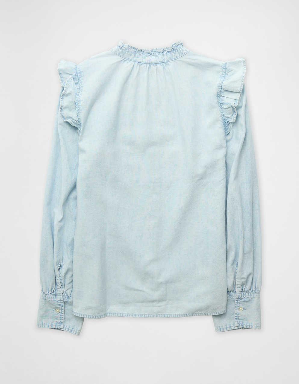 AE Ruffle Denim Blouse