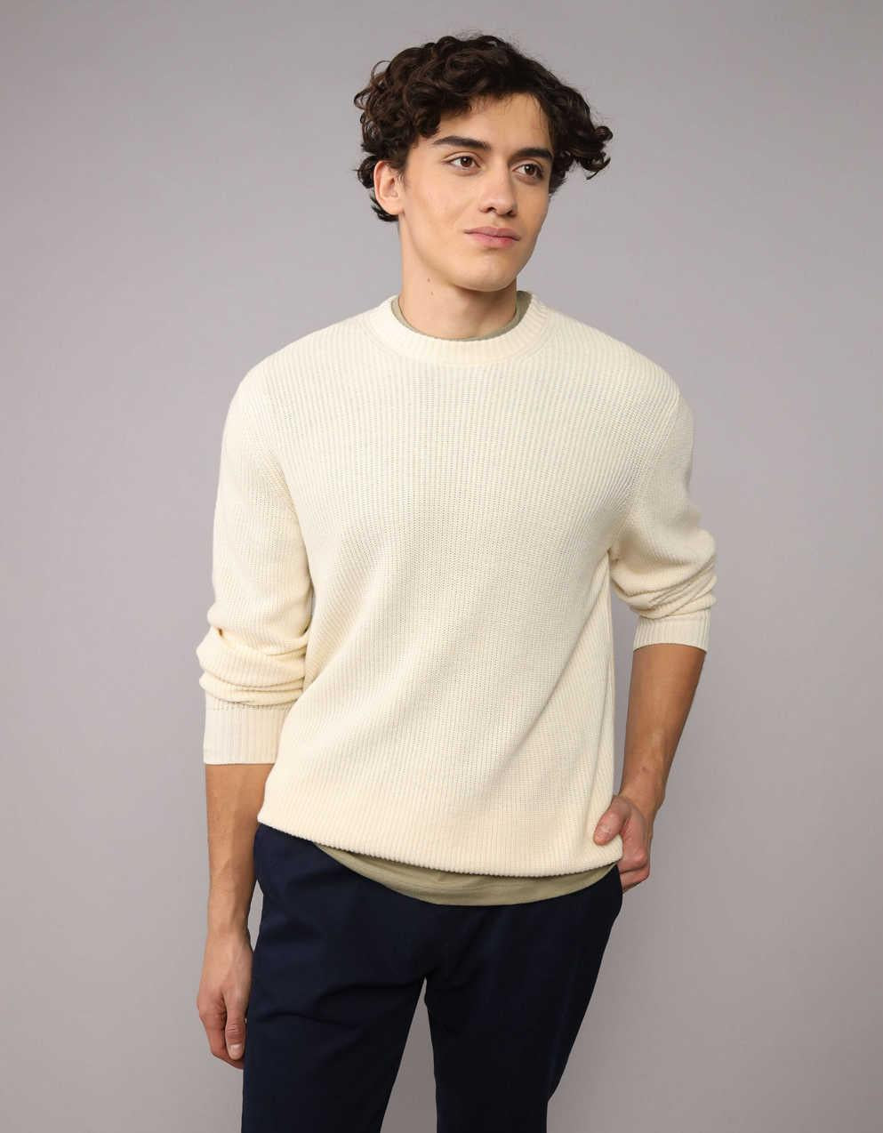 AE Waffle Crew Neck Sweater