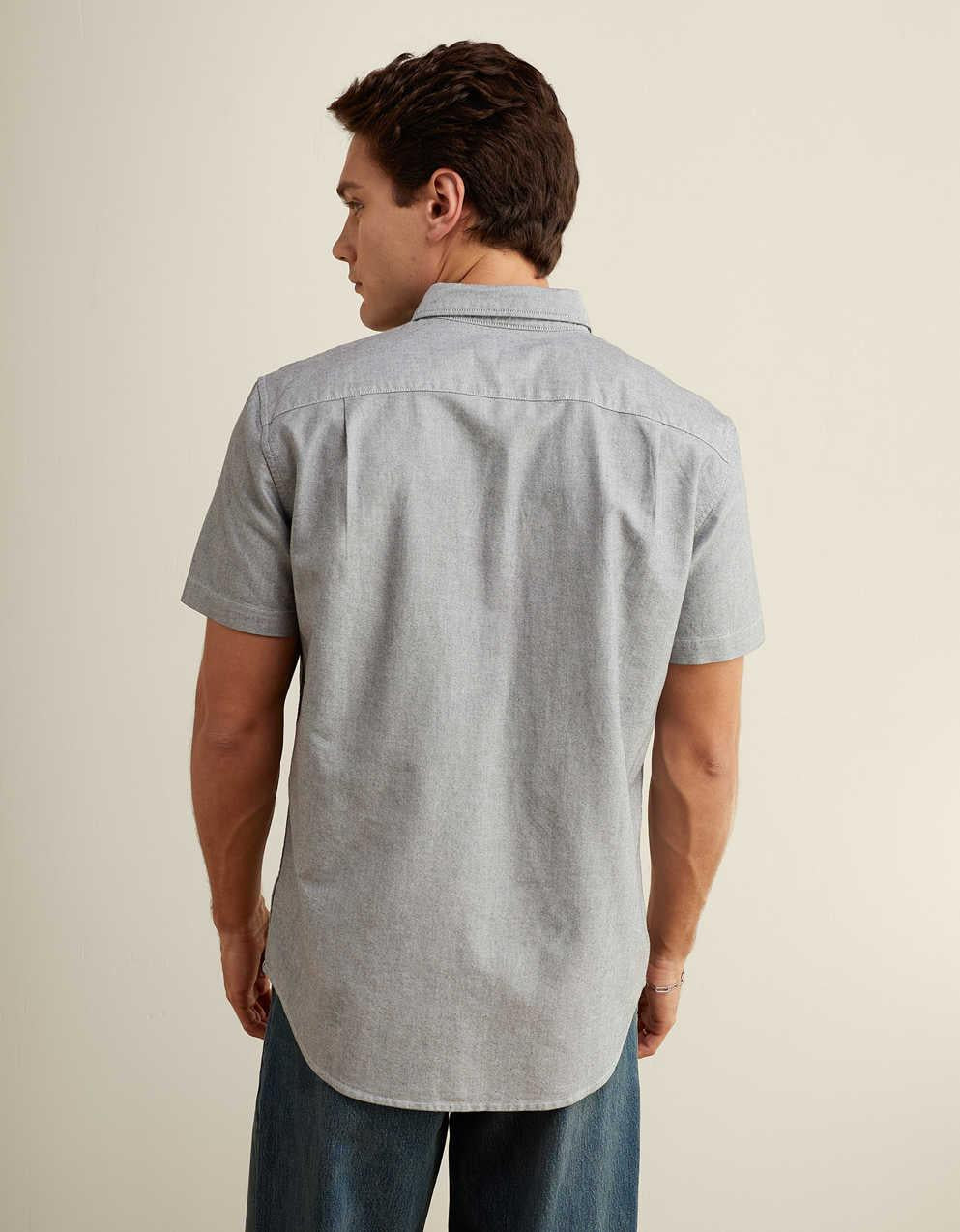 AE Short-Sleeve Slim Fit Button-Up Shirt