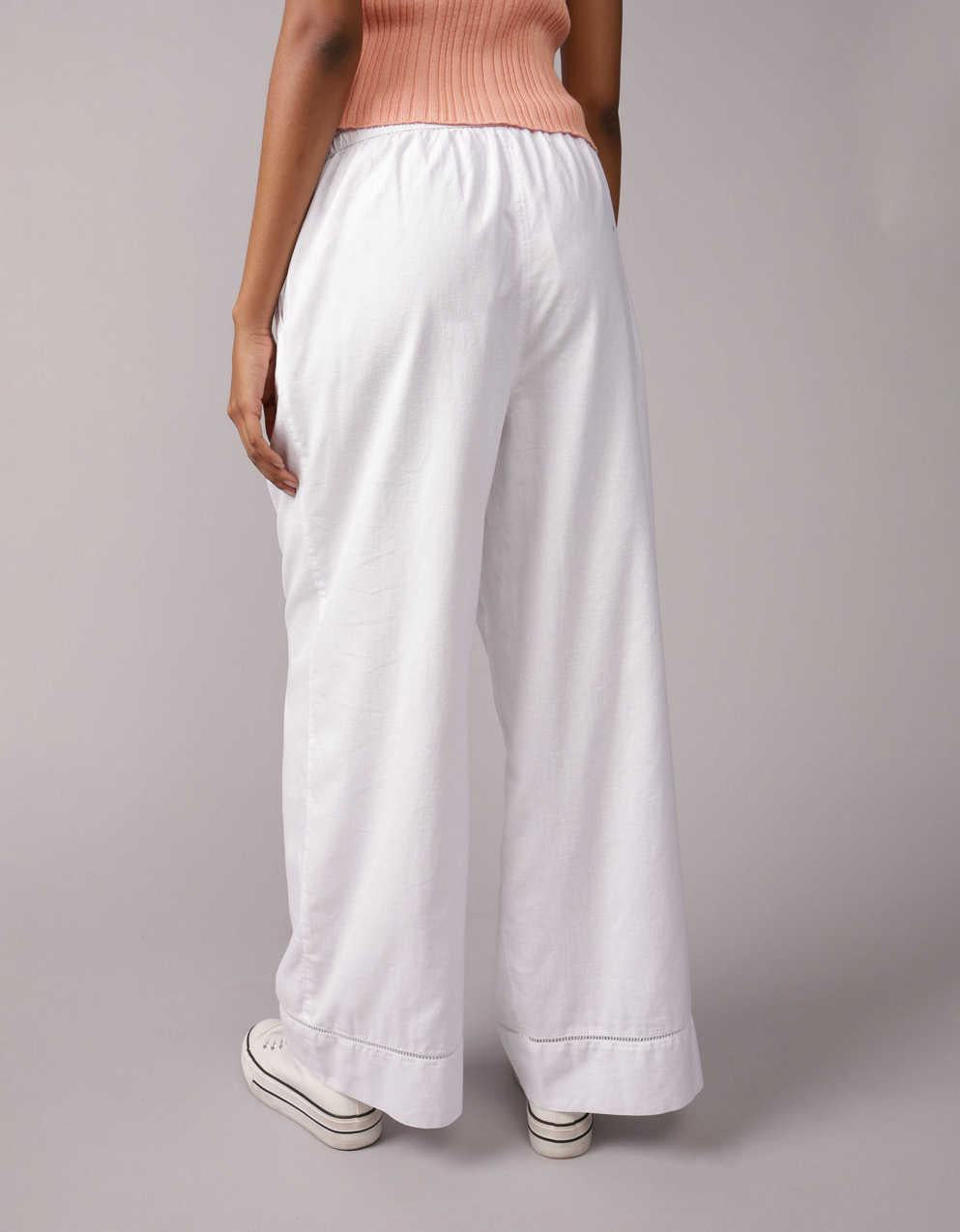 AE High-Waisted Linen-Blend Pull-On Pant