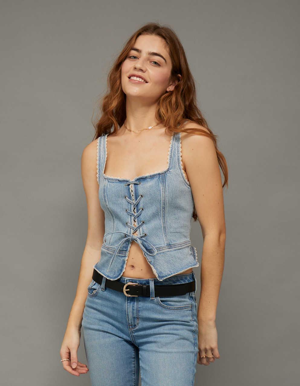 AE Lace-Up Denim Corset