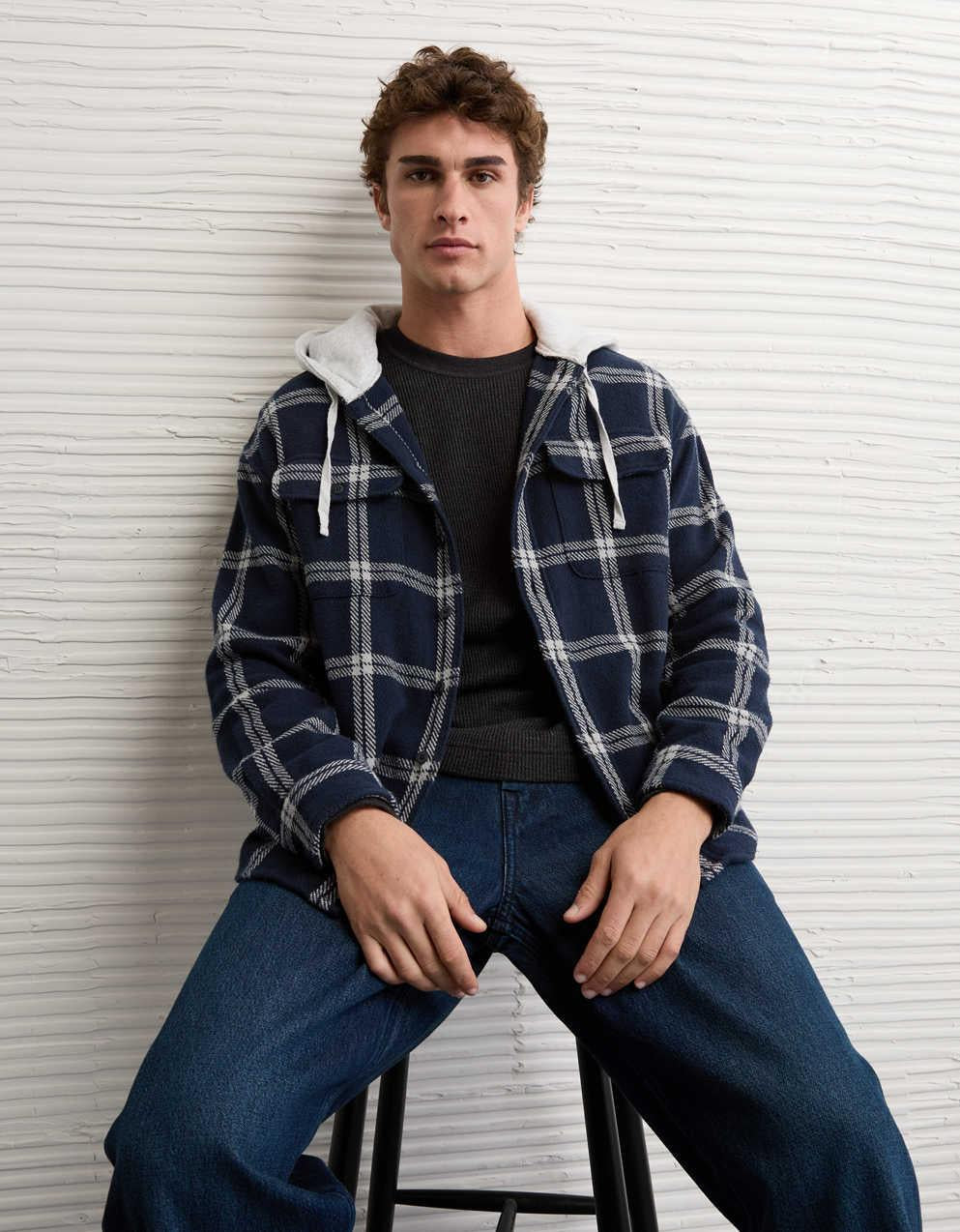 AE Hooded Flannel Shirt