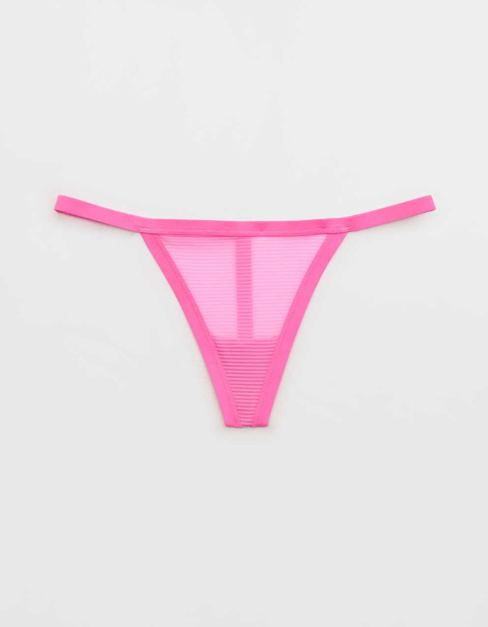SMOOTHEZ Sheer Stripe Thong Underwear