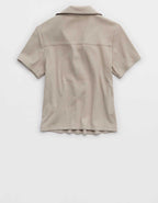 Aerie Cropped Polo T-Shirt