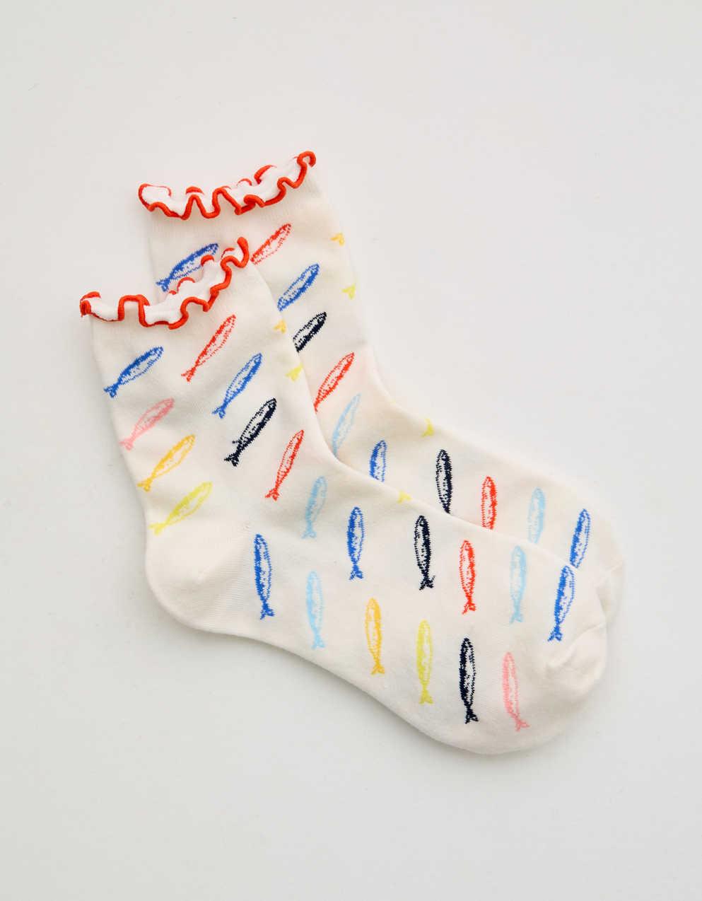 Aerie Scallop Tipping Quarter Socks