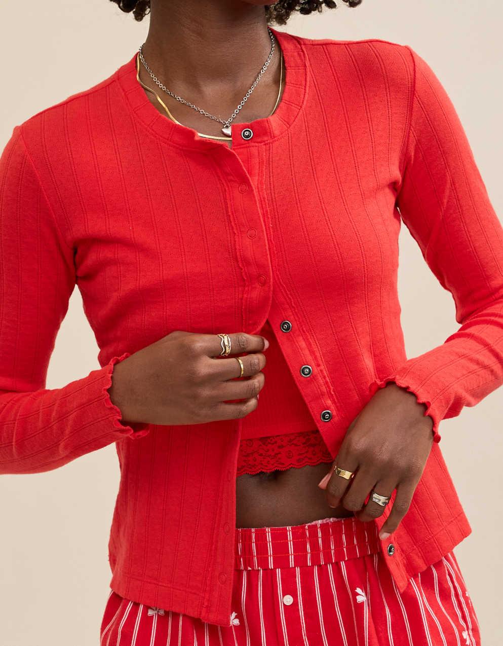 Aerie Pointelle Cardi T-Shirt