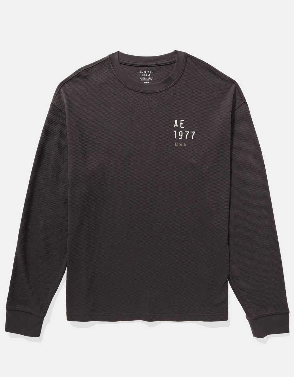 AE Oversized Long-Sleeve Elevated Logo Graphic Thermal T-Shirt