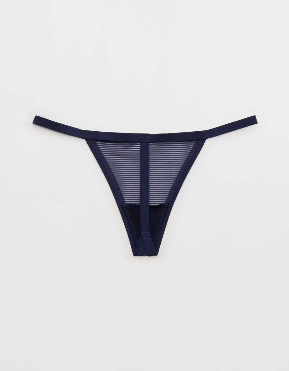 SMOOTHEZ Sheer Stripe Thong Underwear