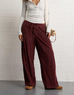 AE Stretch Corduroy Low-Rise Baggy Wide-Leg Pant
