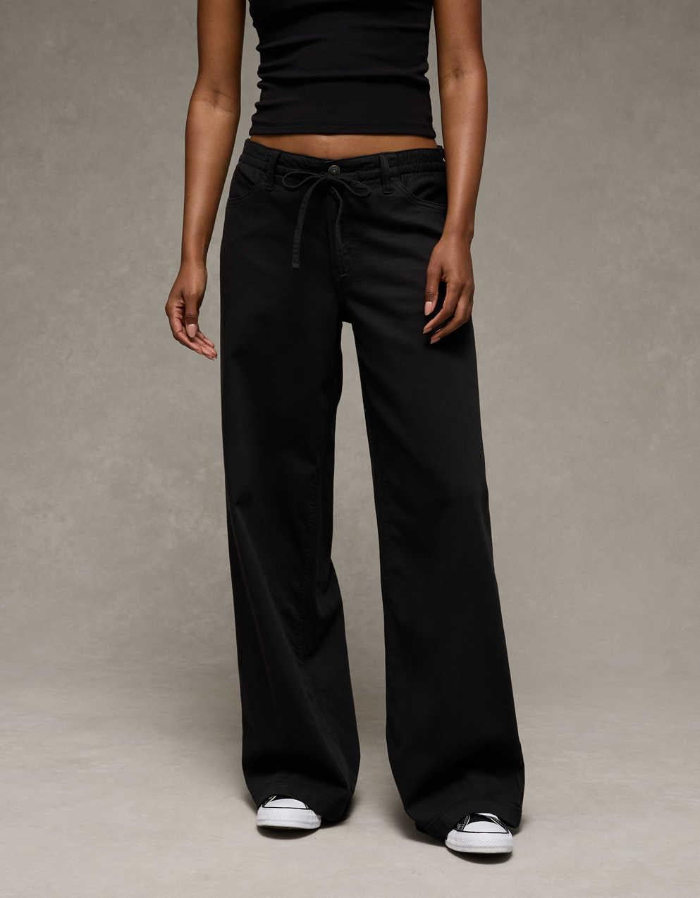 AE Dreamy Drape Stretch Low-Rise Ultra Wide-Leg Pant