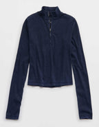 Aerie Long Sleeve Quarter Zip T-Shirt