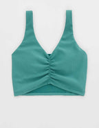 OFFLINE By Aerie Stripe Rib Ruched Low Key Sports Bra