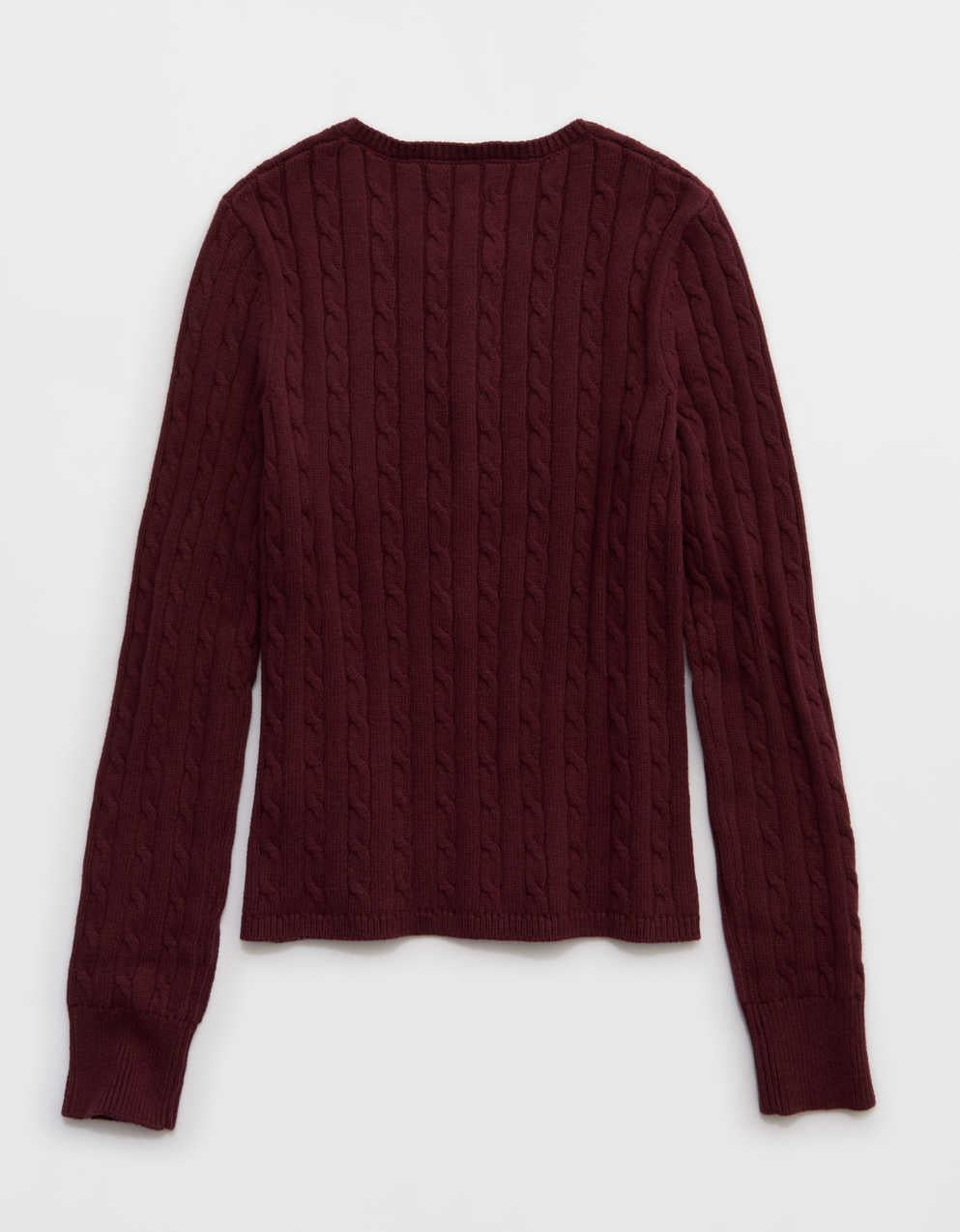 Aerie Cotton Cable Henley Sweater