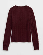 Aerie Cotton Cable Henley Sweater