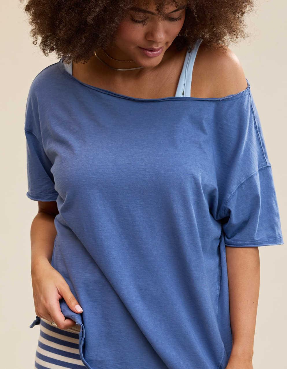 Aerie Off The Shoulder Oversized Boyfriend T-Shirt