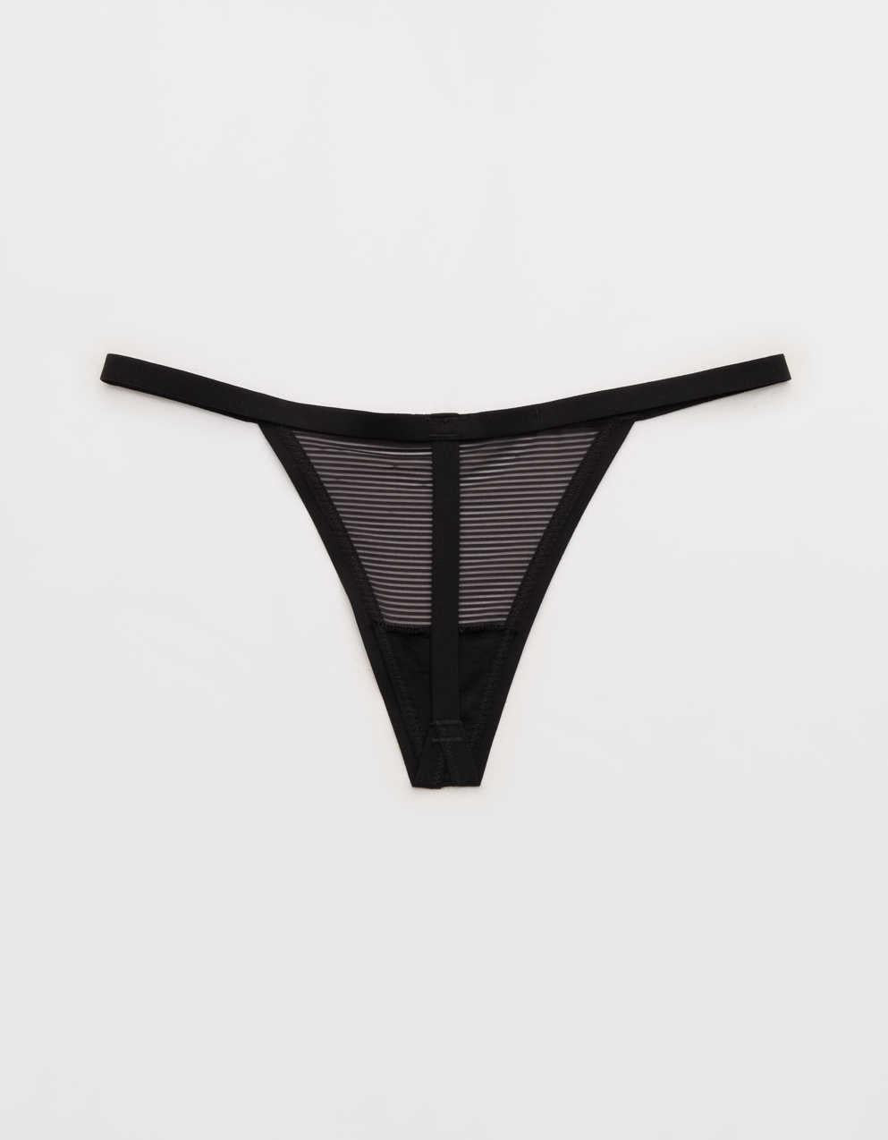 SMOOTHEZ Sheer Stripe Thong Underwear