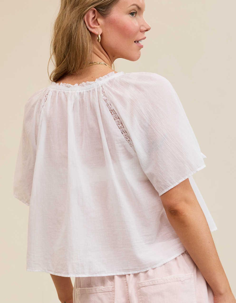 Aerie Woven Button Blouse