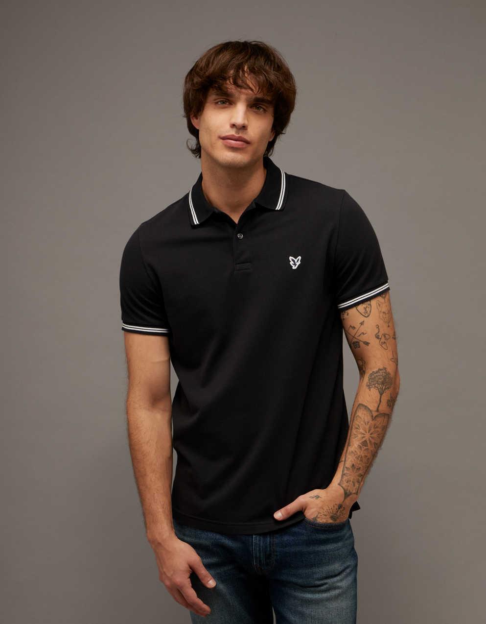 AE Slim Fit Tipped Flex Pique Polo Shirt