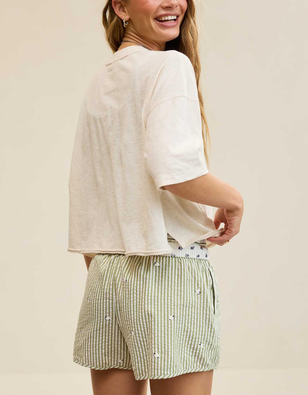 Aerie Remix Henley Cropped T-Shirt