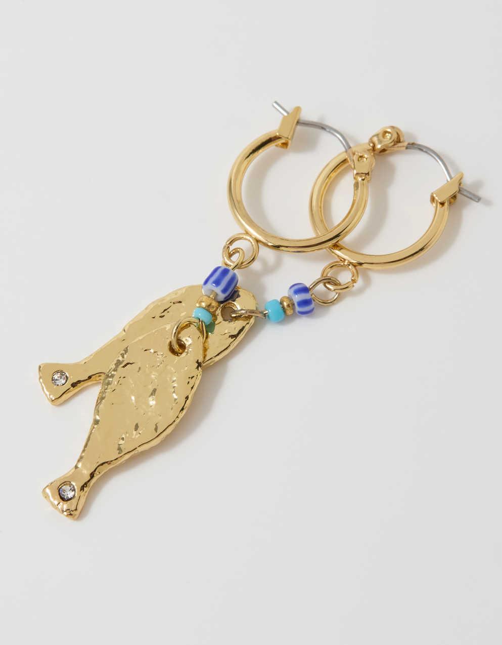 Aerie Hammered Fish Earrings