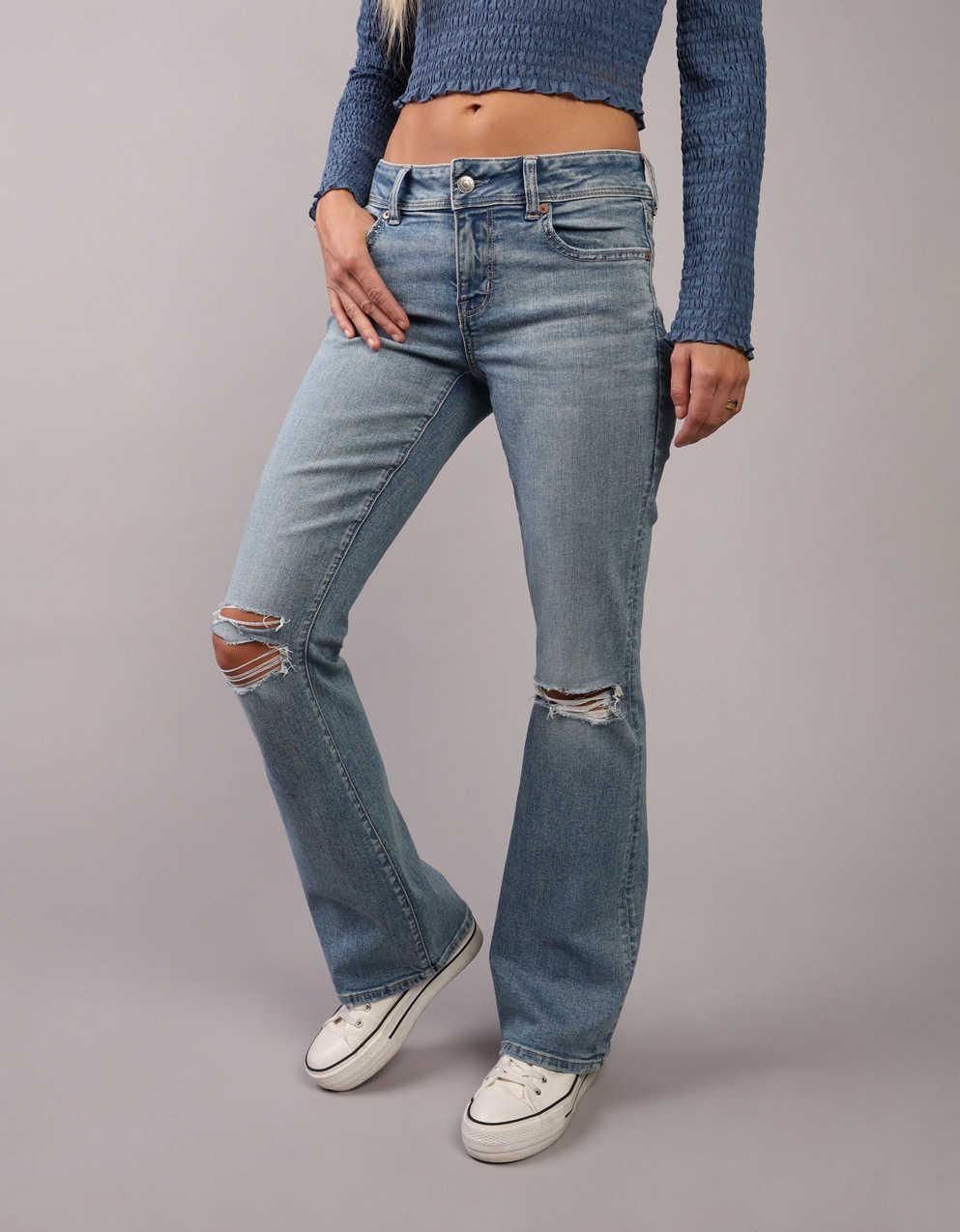 AE Next Level Ripped Low-Rise Kick Bootcut Jean