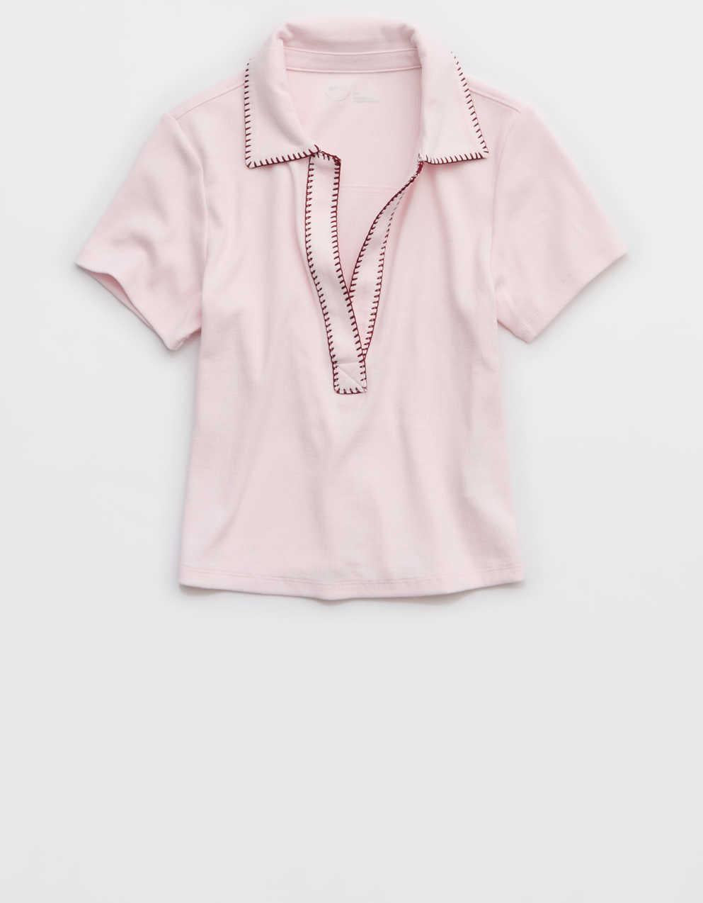 Aerie Cropped Polo T-Shirt