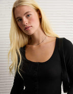 AE Waffle Long Sleeve Button-Up Tee