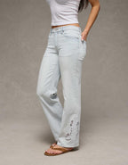 AE High-Waisted Embroidered Floral Stovepipe Jean
